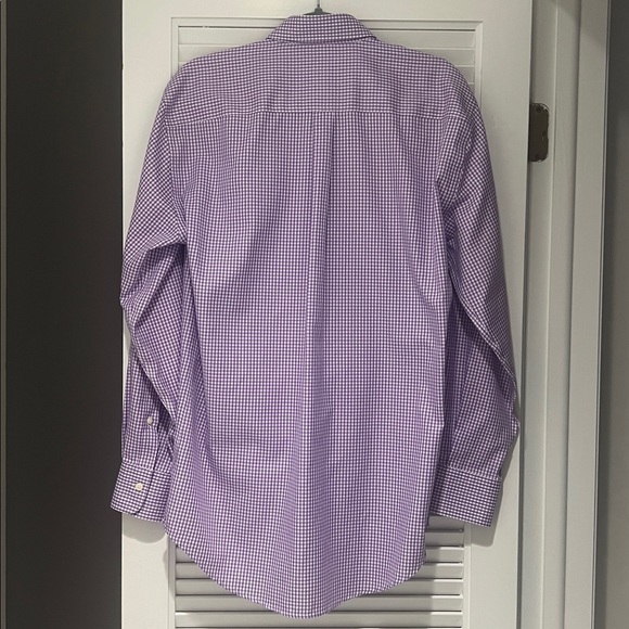 Men’s Peter Millar  Button Down medium Purple Check Print. EUC long sleeve - Picture 3 of 4